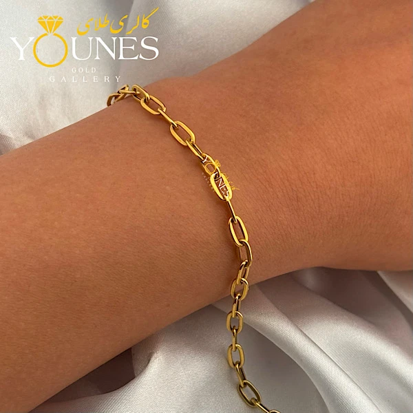 دستبند تمام طلا هرمس زنجیری